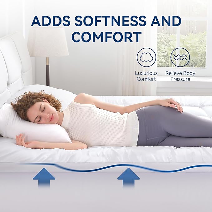 BDEUS Dual Layer 5 Inch Memory Foam Mattress Topper Full Size, 2 Inch Gel - Image 3