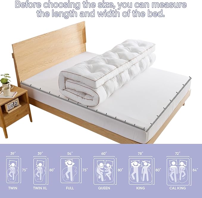 WhatsBedding 4 Inch Memory Foam Mattress Topper Queen - Image 5