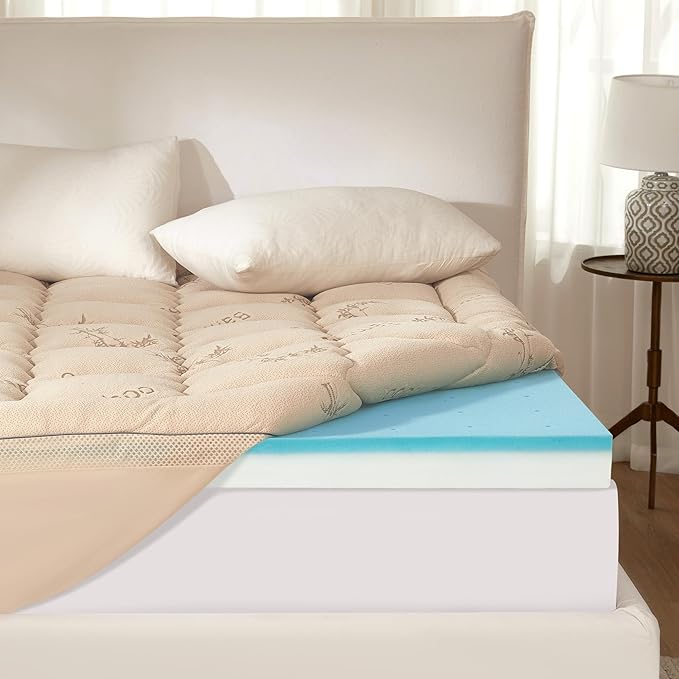 BEDLORE 4 Inch Memory Foam Mattress Topper Twin, 2-in-1 Dual Layer Design by Bedlore