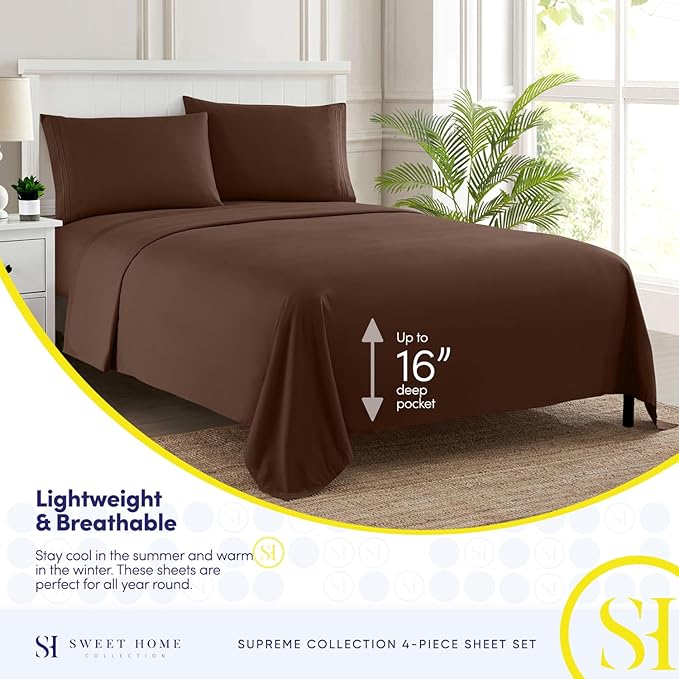 Twin Sheets - Breathable Luxury Sheets - 1800 Supreme Collection Extra Soft - Image 3