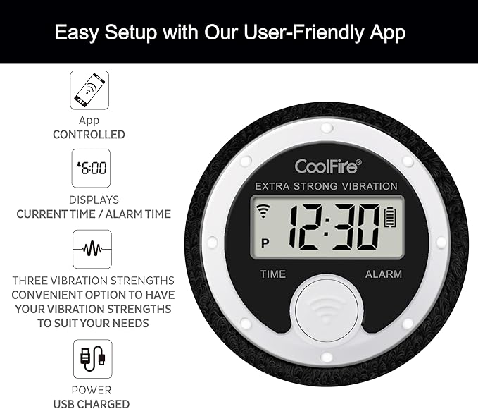 CoolFire Vibrating Alarm Clock Wristband, Silent Wake-Up Watch - Image 3