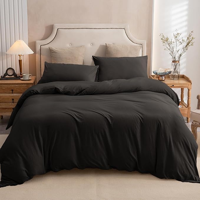 PURE ERA Jersey Knit Duvet Cover Set 100% T-Shirt Cotton Super Soft Comfy 3pc - Image 5