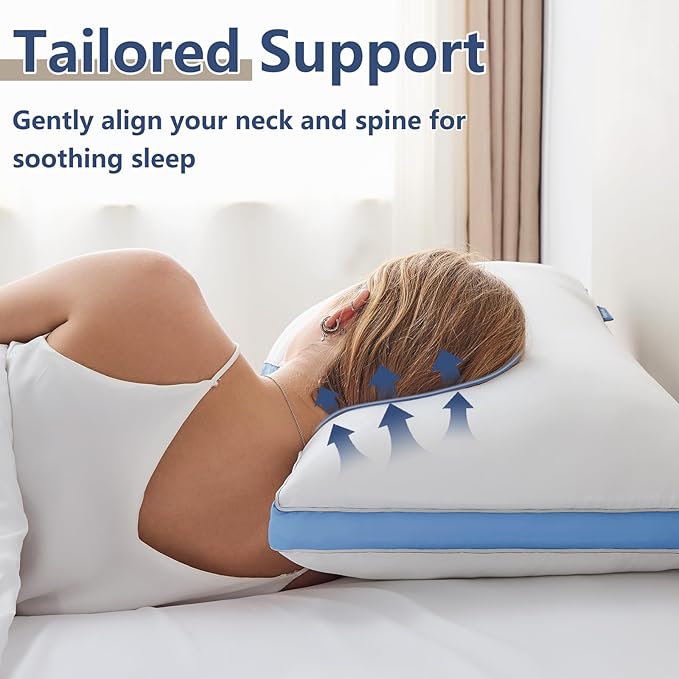 CozyLux Pillows King Size Set of 2, Soft and Supportive 3D Down Alternative Bed - Image 3