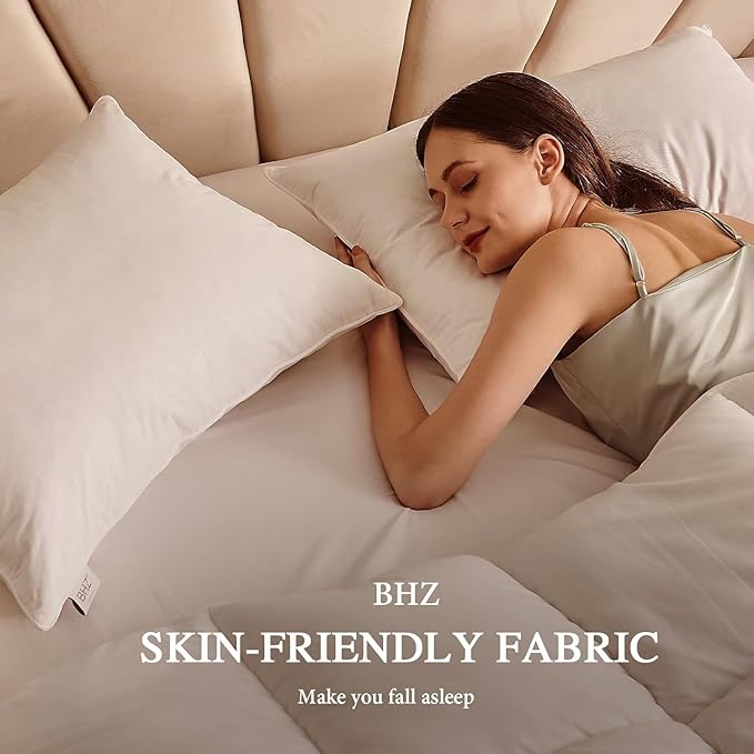 BHZ Goose Down Feather Standard/Queen Pillow, Luxury Hotel Collection Bed Pillow - Image 2