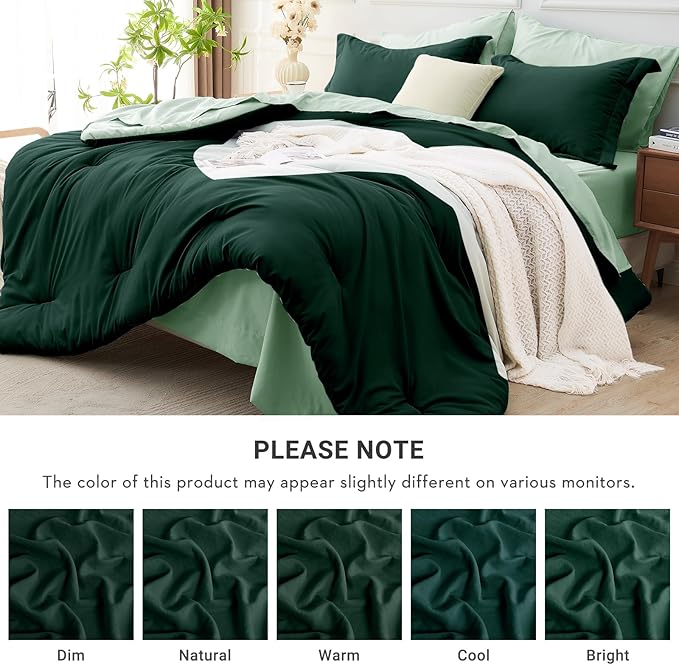 MUXHOMO 7 Pieces Queen Comforter Set, Soft Bed in a Bag Queen Size, All Season - Image 6