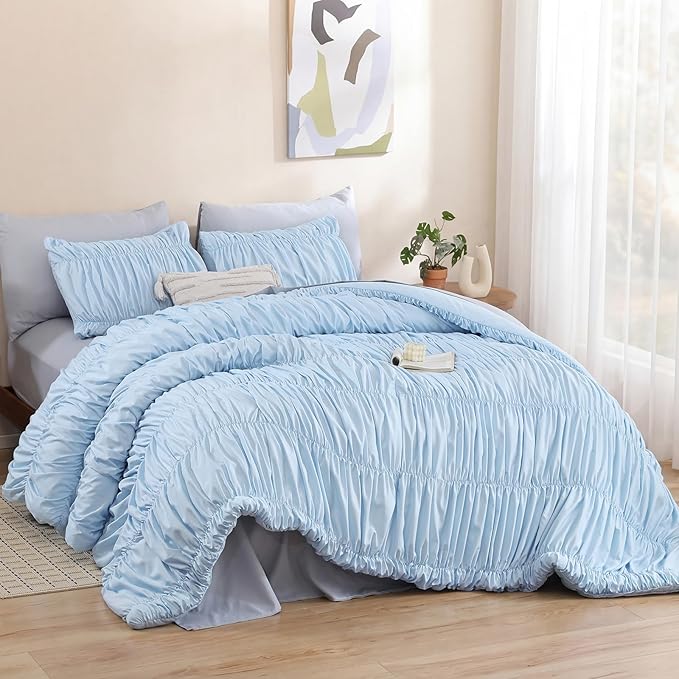 weigelia Cinched Comforter Set Full – Soft Ruched Bedding Set, Apartment & Dorm - Image 7