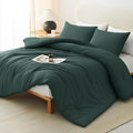 CozyLux Oversized King Comforter Set Forest Green, 3 Pieces 120x98 Solid by CozyLux