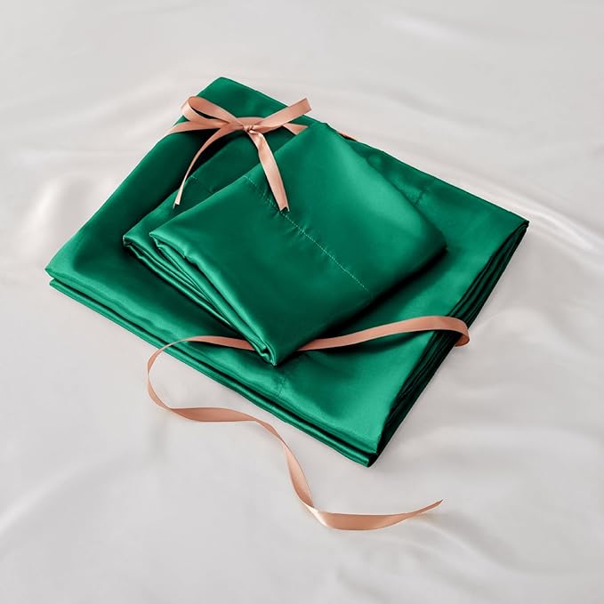 BEDELITE Satin Fitted Sheet and Pillowcases Set, Luxury Soft Similar to Silk - Image 6