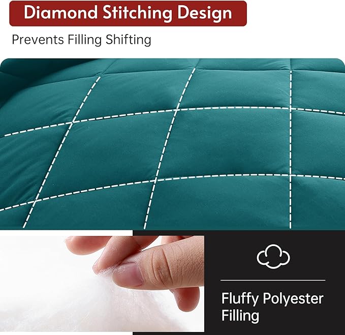 MUXHOMO 7 Pieces Queen Comforter Set, Reversible Bed in a Bag Queen Size - Image 7