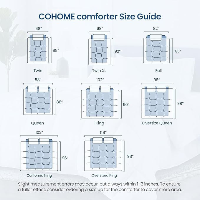 COHOME Premium King Size Comforter, All-Season Quilted Down Alternative Duvet - Image 8