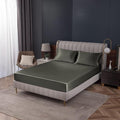 Homiest Dark Grey Satin Fitted Sheet Full Size, Deep Pocket, Luxury & Ultra by Homiest