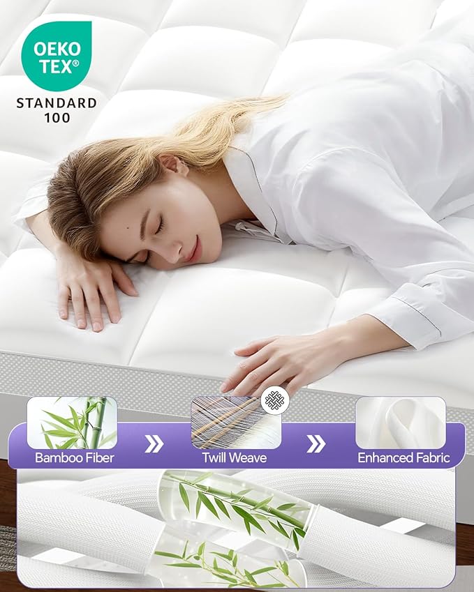 ChiXpace Dual Layer 5 Inch Memory Foam Mattress Topper Queen - Image 5