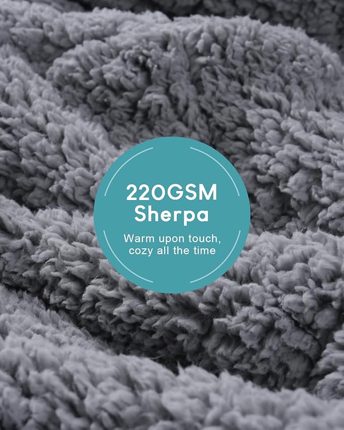 Cottonblue Jacquard Sherpa Weighted Blanket 20lbs - Image 4