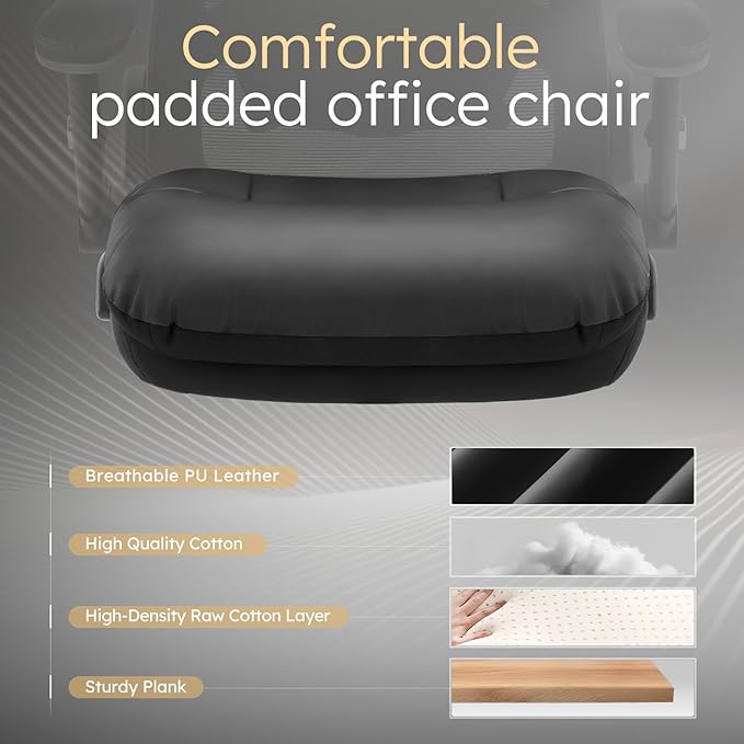 750lbs Big and Tall Office Chair- Heavy Duty Executive Chair with 5D Flip Arms and Adjustable Lumbar Support, Ergonomic Mesh High Back Desk Chair, Ergonomic Executive Home Office Computer Chair-DeskoryOffice