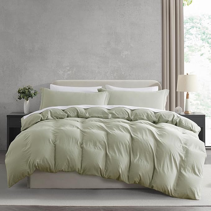 Nestl Light Sage Duvet Cover Full Size by Nestl
