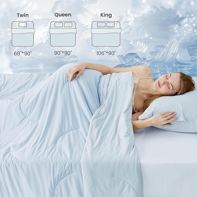 Cozy Bliss Cooling Comforter Twin Size, Reversible Lightweight Cooling Blankets - Image 8