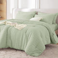 MUXHOMO 5 Pieces Twin Comforter Set, Seersucker Bed in a Bag Twin Size by MUXHOMO