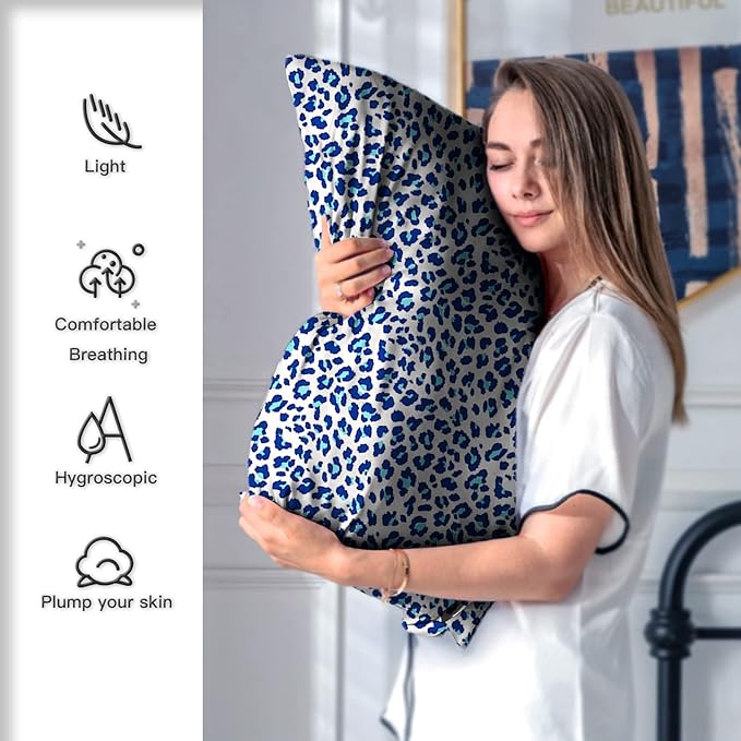 Mulberry Silk Pillowcase for Hair and Skin Queen Size Leopard Print Silk Pillow - Image 4