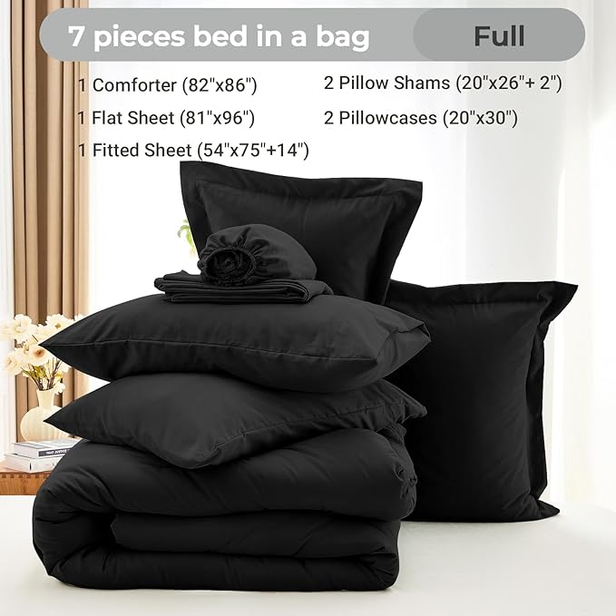 MUXHOMO 7 Pieces Full Comforter Set, Soft Bed in a Bag Full Size, All Season - Image 4