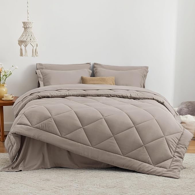 Love's cabin Queen Comforter Set Burlwood, 7 Pieces Queen Bed in a Bag - Image 2