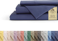 Linen Home 100% Cotton Percale Sheets Queen Size, Dark Blue, Deep Pocket by LINENHOME