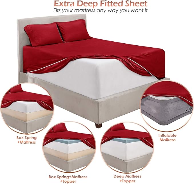 Hearth & Harbor Extra Deep Pocket Queen Sheets Sets - Image 6
