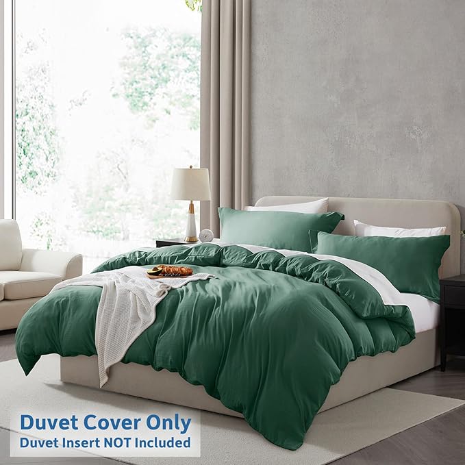 Nestl Dark Green Duvet Cover King Size - Image 2