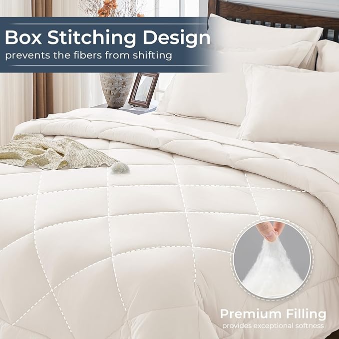 HEVUMYI Ivory Cali-King Comforter Set - Image 4