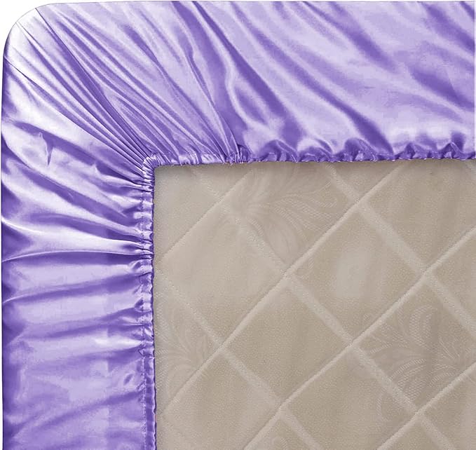 Homiest Lavender Satin Fitted Sheet - Image 6