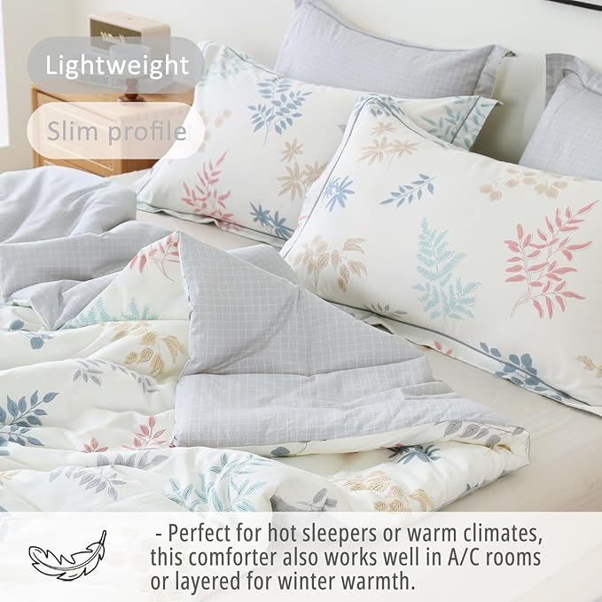 LEMIROE White Cotton Comforter Twin Size 2Pcs - Image 3