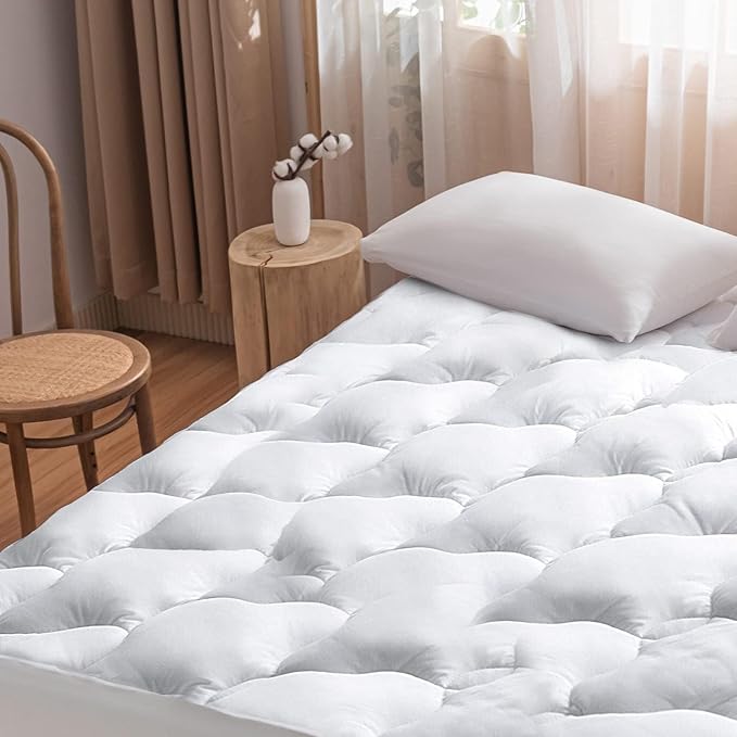 WhatsBedding Waterproof Mattress Pad Full Size Cotton Top Down Alternative - Image 2