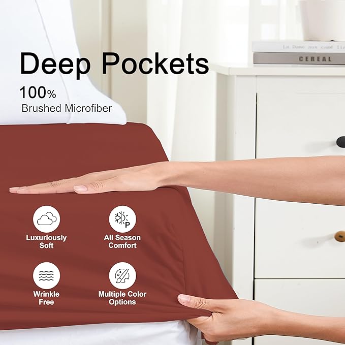 Hotella 100% Microfiber King Size Fitted Sheet Only, Fit - Image 3