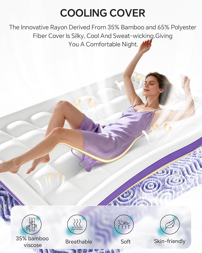 ChiXpace Dual Layer 4 Inch Memory Foam Mattress Topper Twin - Image 6