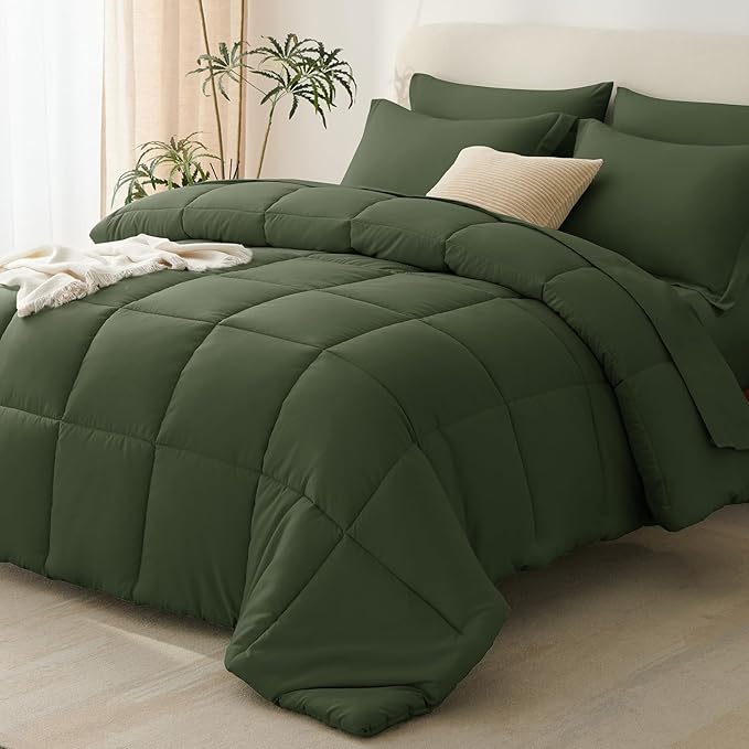 CozyLux Full Size Comforter Sets Olive Green by CozyLux
