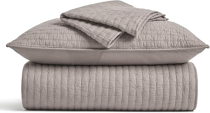 EVERGRACE Cross Stitch Pre-Washed Cotton Quilt Bedding Set King Size, Oversized - Image 9