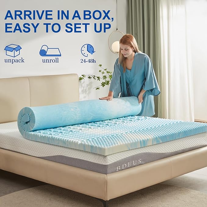 SINWEEK 2 Inch Memory Foam Mattress Topper Twin XL, Twin Extra Long Mattress - Image 5