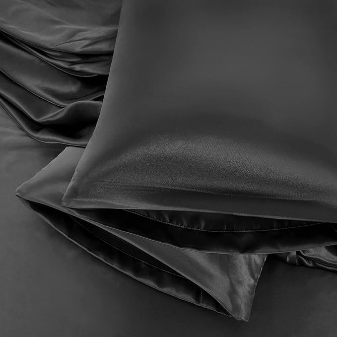 Aormenzy Black Satin Pillowcase by Aormenzy