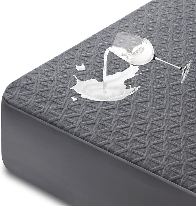 Premium Waterproof Mattress Protector Full Size, Breathable Bed Cover 3D Air by GOPOONY