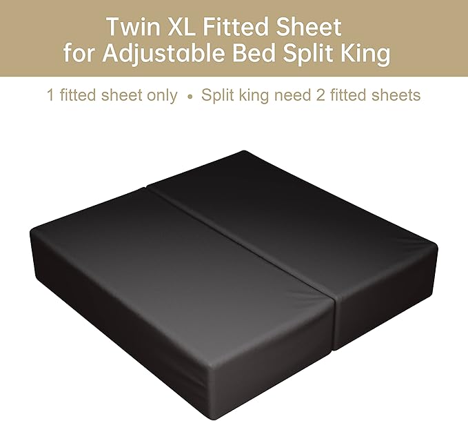 100% Egyptian Cotton Fitted Sheet Twin-XL/Split King Size, 600 Thread Count - Image 4