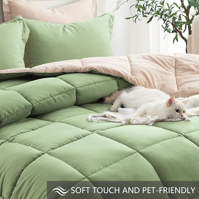 Homelike Moment Twin Comforter Set Sage Green, Comforters Twin Size Bed Sets - Image 4