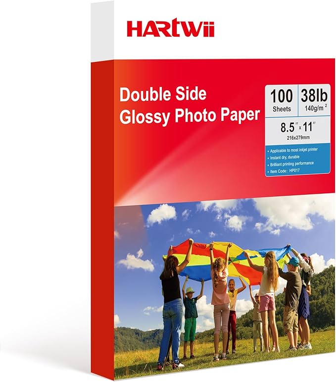 140gsm Glossy Brochure and Flyer paper Double Sided Glossy Photo Paper 100 Sheets 8.5x11 Inches for Inkjet Printer and Dye Ink Chip Bag Paper for Party Favors-DeskoryOffice