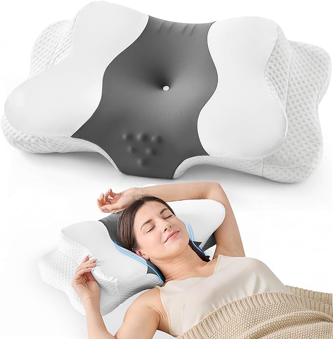 DISSA Cervical Neck Pillow for Side Sleepers Ergonomic Contour Memory Foam by DISSA