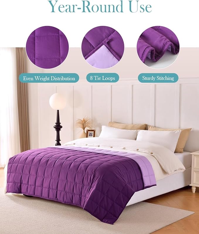 Topblan Weighted Blanket 10 Pounds, Soft Cooling Weighted Blanket Twin Size - Image 4