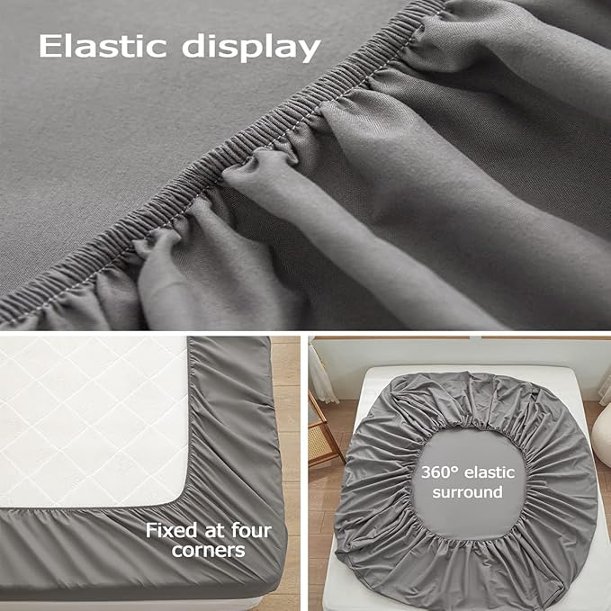 Bedding Queen Size Fitted Sheet Only- Bottom Matress Fitted Sheet-Fits 15inches - Image 4