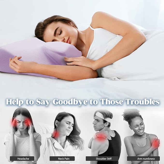Cervical Pillow for Neck Pain Relief, Cooling Contour Memory Foam Pillows - Image 4