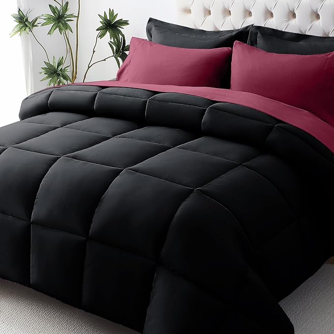 JOLLYVOGUE Full Comforter Set, Ultra-Soft Bed in a Bag Full Size 7 Pieces by JOLLYVOGUE