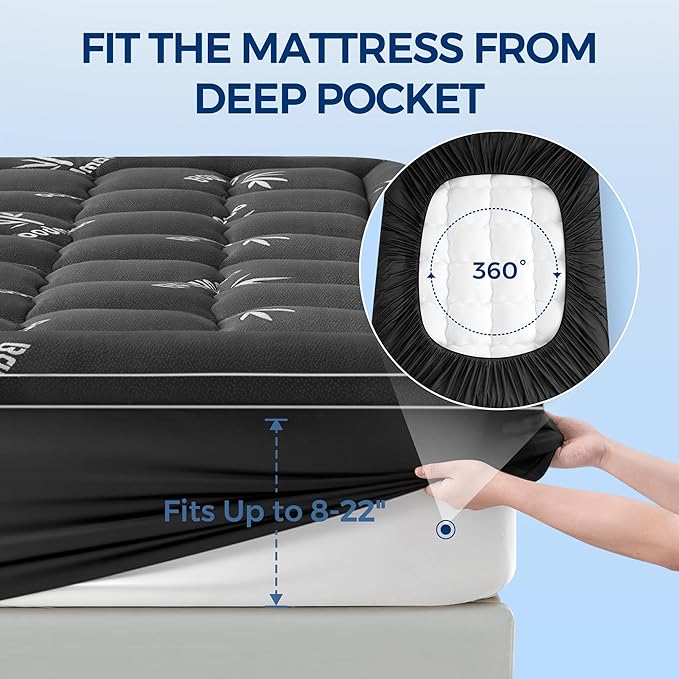 Mattress Topper King Size, Cooling Extra Thick Breathable Viscose Made from - Image 6