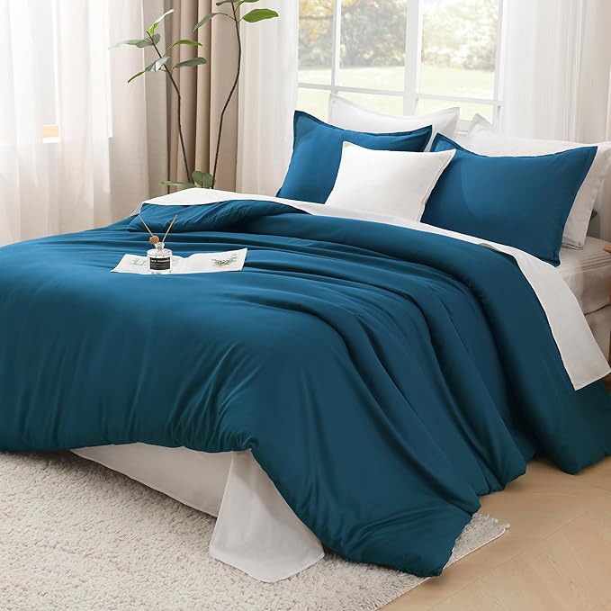 Litanika Teal Comforter King Size, 3 Pieces Turquoise Lightweight Solid Bedding by Litanika