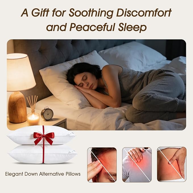 downluxe King Size Pillows Set of 4 – Premium Down Alternative Bed Pillows - Image 5