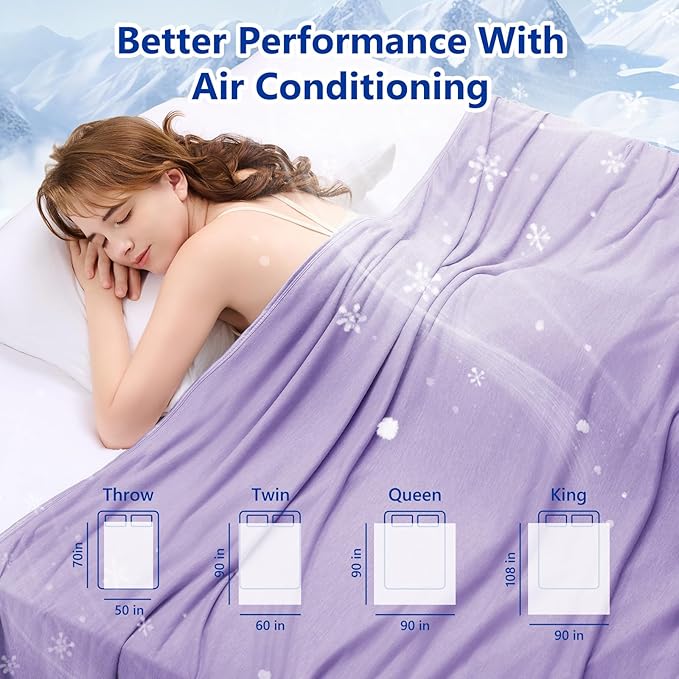 Topcee Cooling Blanket for Night Sweats Absorbs Heat to Keep Adults Cool on - Image 7